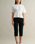 The Elodie Off White Dart Tuck Top