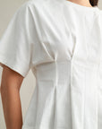 The Elodie Off White Dart Tuck Top