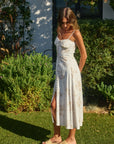 The Emelia Floral Corset Midi Dress
