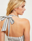 The Emma Striped Halter Romper
