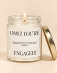 The OMG You're Engaged Soy Candle by Sweet Water Decor