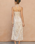 The Enola Tropical V Cut Maxi Dress