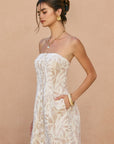 The Enola Tropical Strapless Mini Dress