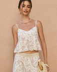The Enola Tropical Flared Top + Pant Set - Sold Separately