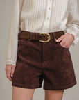 The Esther Vegan Suede Shorts