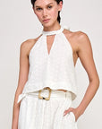 The Felicity Eyelet Halter Top
