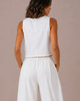 The Reeve Ivory Pleated Barrel Pants