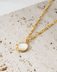 The Sun + Moon Mother of Pearl Necklace