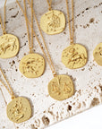 The Luna Zodiac Engraved Pendant Necklace