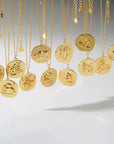 The Luna Zodiac Engraved Pendant Necklace