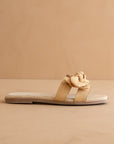 The Ginny Natural Textured Bow Slide