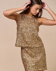 The Goldie Sequin Tank + Mini Skirt Set - Sold Separately