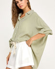 The Gorgi Green Oversized Buttondown Top