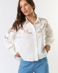 The Grace Embroidered Cutout Shirt