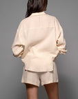 The Harley Ivory Gauze Top + Shorts Set - Sold Separately