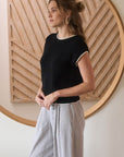 The Harlow Contrast Trim Top