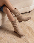 The Harrison Almond Suede Western Boots