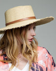 The Hazel Wide Brim Frayed Straw Hat