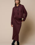 The Alma Vegan Suede Jacket + Skirt Set - Sold Separately