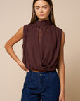 The Vera Dark Chocolate Draped Top