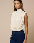 The Vera Ivory Draped Top