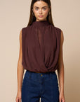 The Vera Dark Chocolate Draped Top