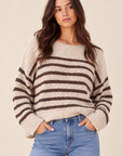 The Heather Brown Striped Sweater