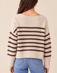The Heather Brown Striped Sweater
