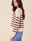 The Heather Brown Striped Sweater