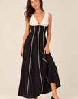 The Soraya Black Contrast Piping Dress