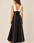 The Soraya Black Contrast Piping Dress