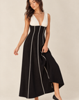 The Soraya Black Contrast Piping Dress