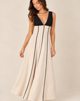 The Soraya Natural Contrast Piping Dress