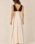 The Soraya Natural Contrast Piping Dress