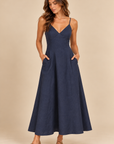 The Selma Navy Open Back Dress