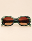 The Aria Emerald Acetate Oval Sunglasses