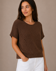 The Rowen Pointelle Ribbed Knit Sweater