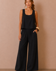 The Eden Black Top + Pant Set - Sold Separately