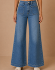 The Avery Micro Patch Pocket Wide Leg Jeans