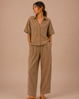 The Tova Brown Top + Pant Set - Sold Separately