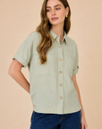 The Demi Sage Button Down Shirt