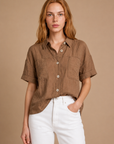 The Demi Brown Button Down Shirt