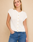The Gwen Ivory Cardigan Vest