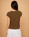 The Gwen Brown Cardigan Vest