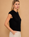 The Gwen Black Cardigan Vest