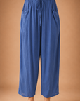 The Senna Denim Blue Drawstring Barrel Pants