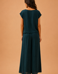 The Asha Dark Hunter Green Top + Pant Set - Sold Separately