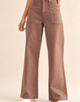The Maeve Vintage Brown Patch Pocket Wide Leg Flare Jeans
