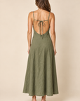 The Selma Olive Open Back Dress