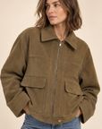 The Shiloh Vegan Suede Utility Jacket